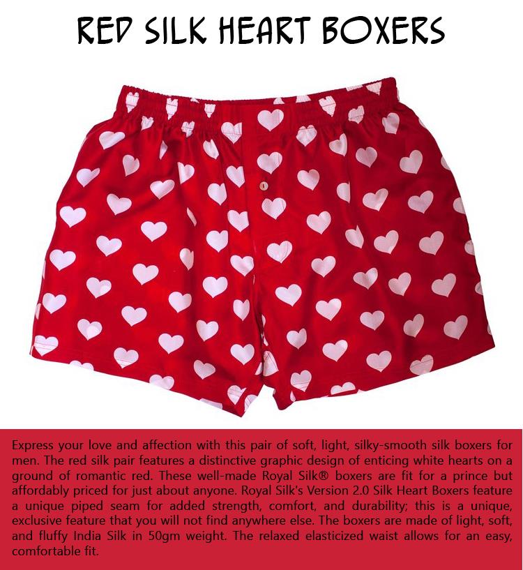 Red Silk Heart Boxers