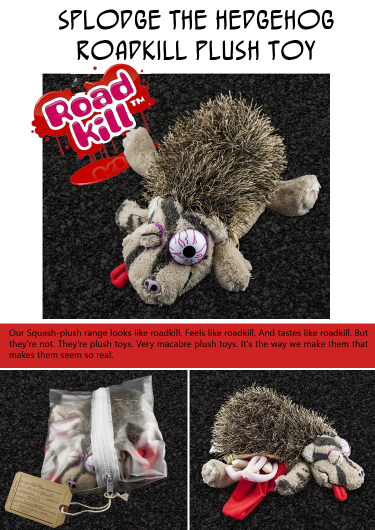 Splodge the Hedgehog Roadkill Plush Toy