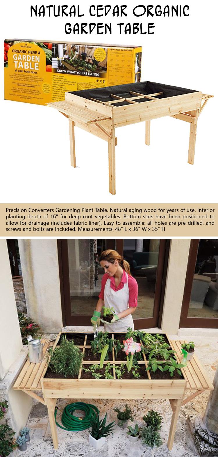 Natural Cedar Organic Garden Table