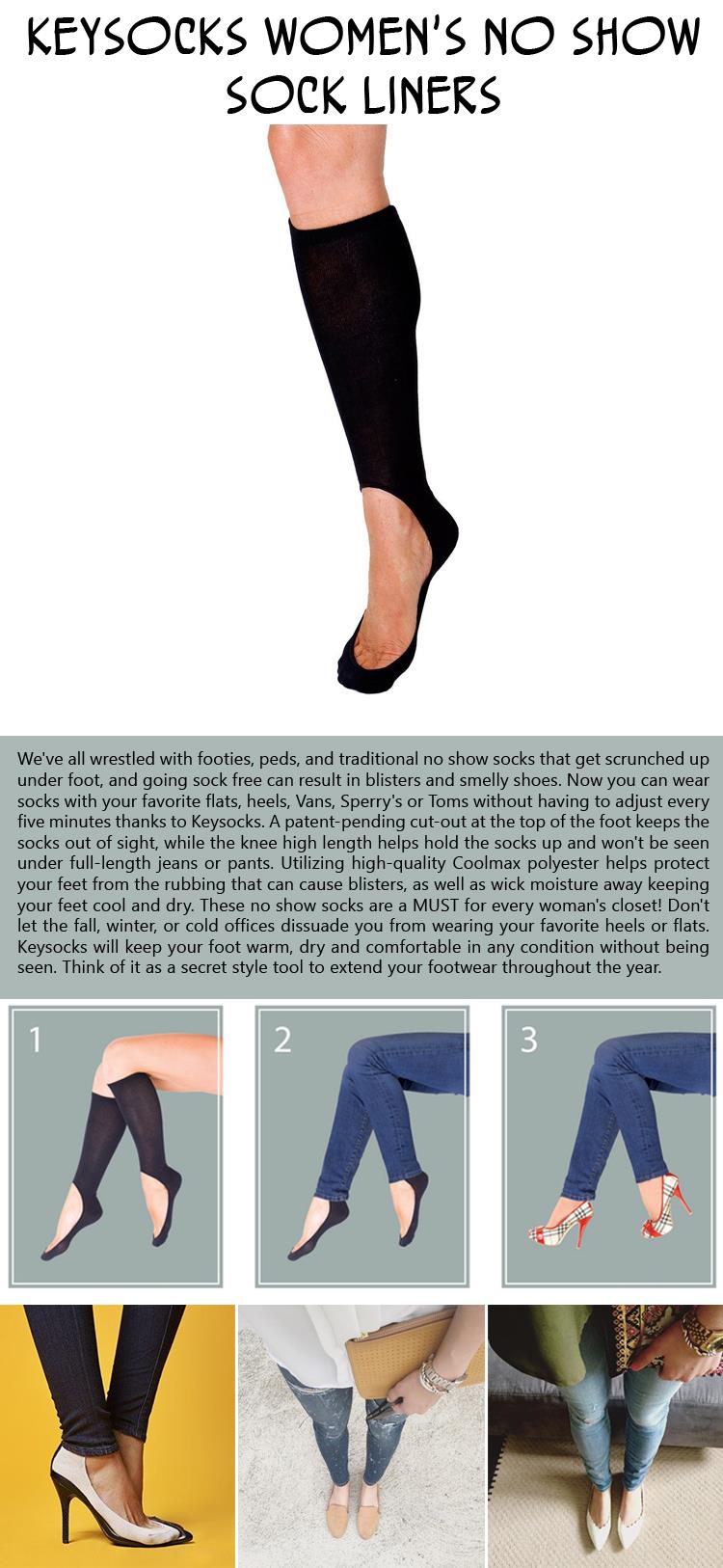 Keysocks Women's No Show Sock Liners