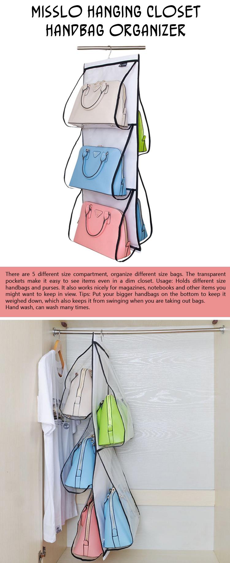 Misslo Hanging Closet Handbag Organizer