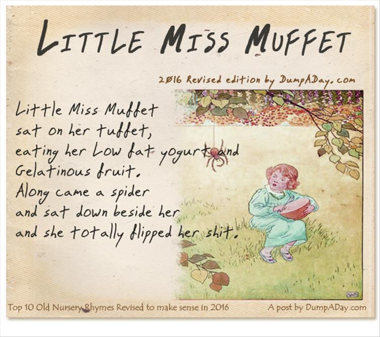 Top 10 Old Nursery Rhymes Revised- Little Miss Muffet