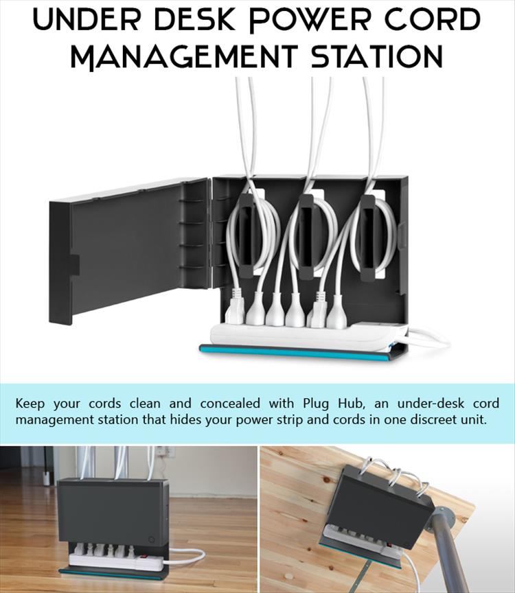 Under Desk Power Cord Management Station