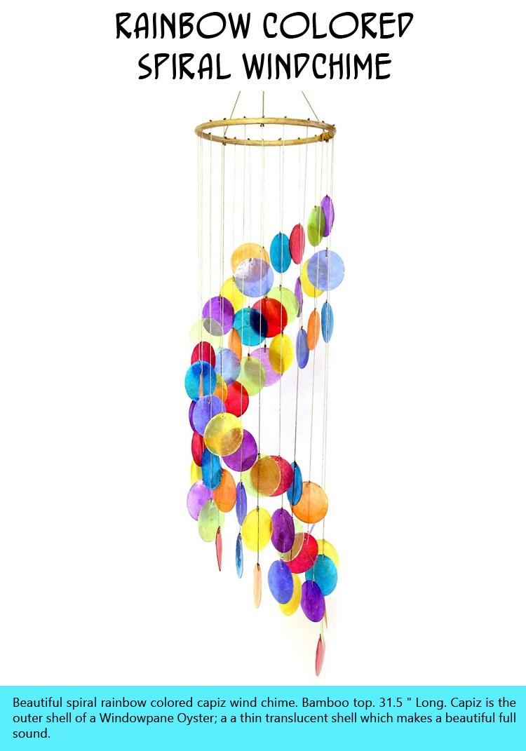 Rainbow Colored Spiral Windchime