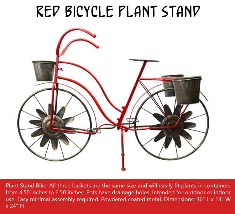 Red Bicycle Plant Stand