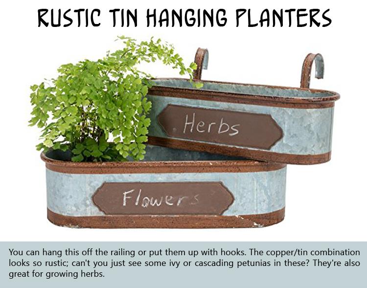 Rustic Tin Hanging Planters