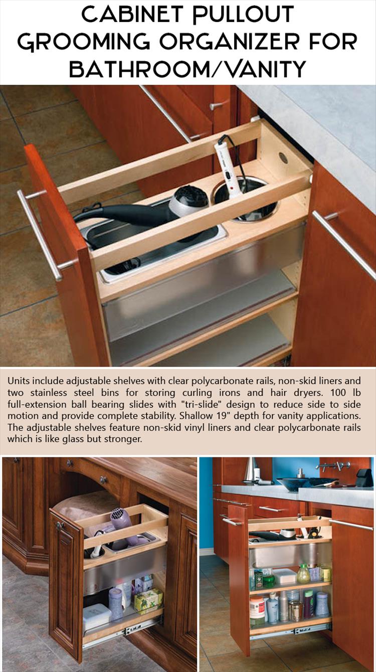 Cabinet Pullout Grooming Organizer for Bathroom