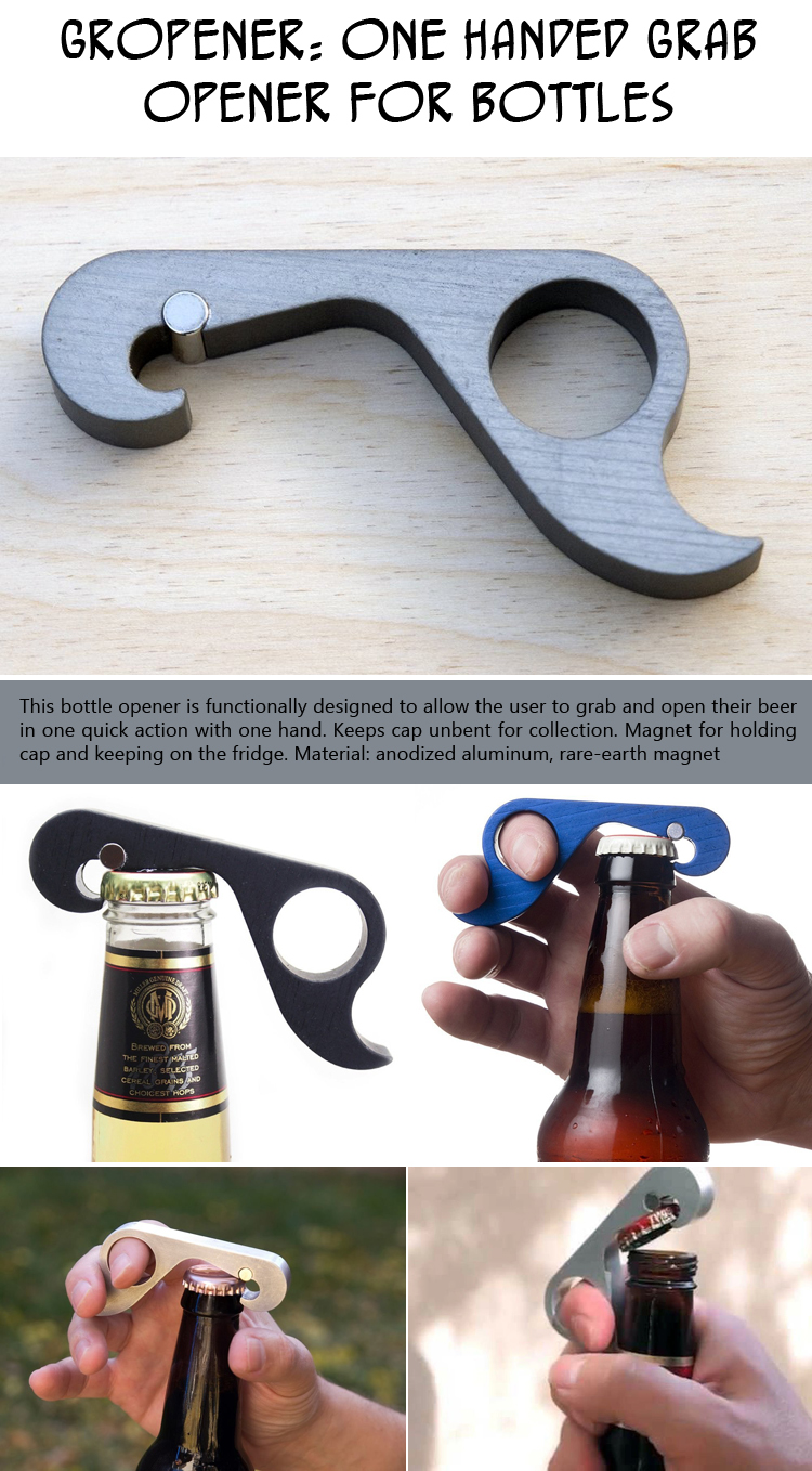 Gropener One Handed Grab Opener for Bottles