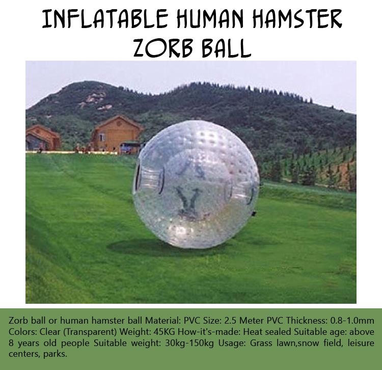 Inflatable Human Hamster Zorb Ball