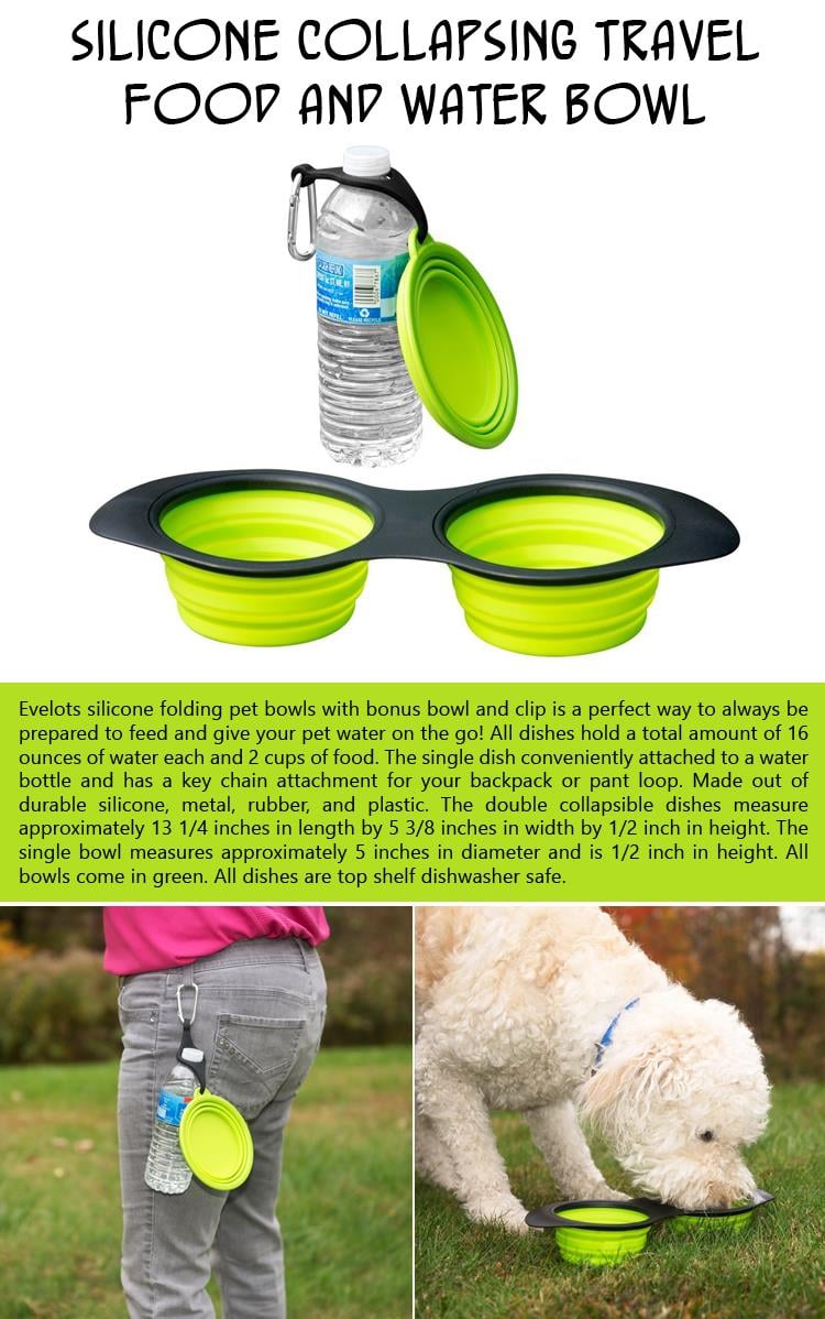 Silicone Collapsing Travel Food and Water Bowl