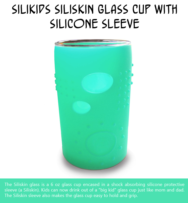 Silikids Siliskin Glass Cup with Silicone Sleeve