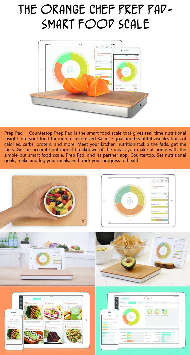 The Orange Chef Prep Pad- Smart Food Scale