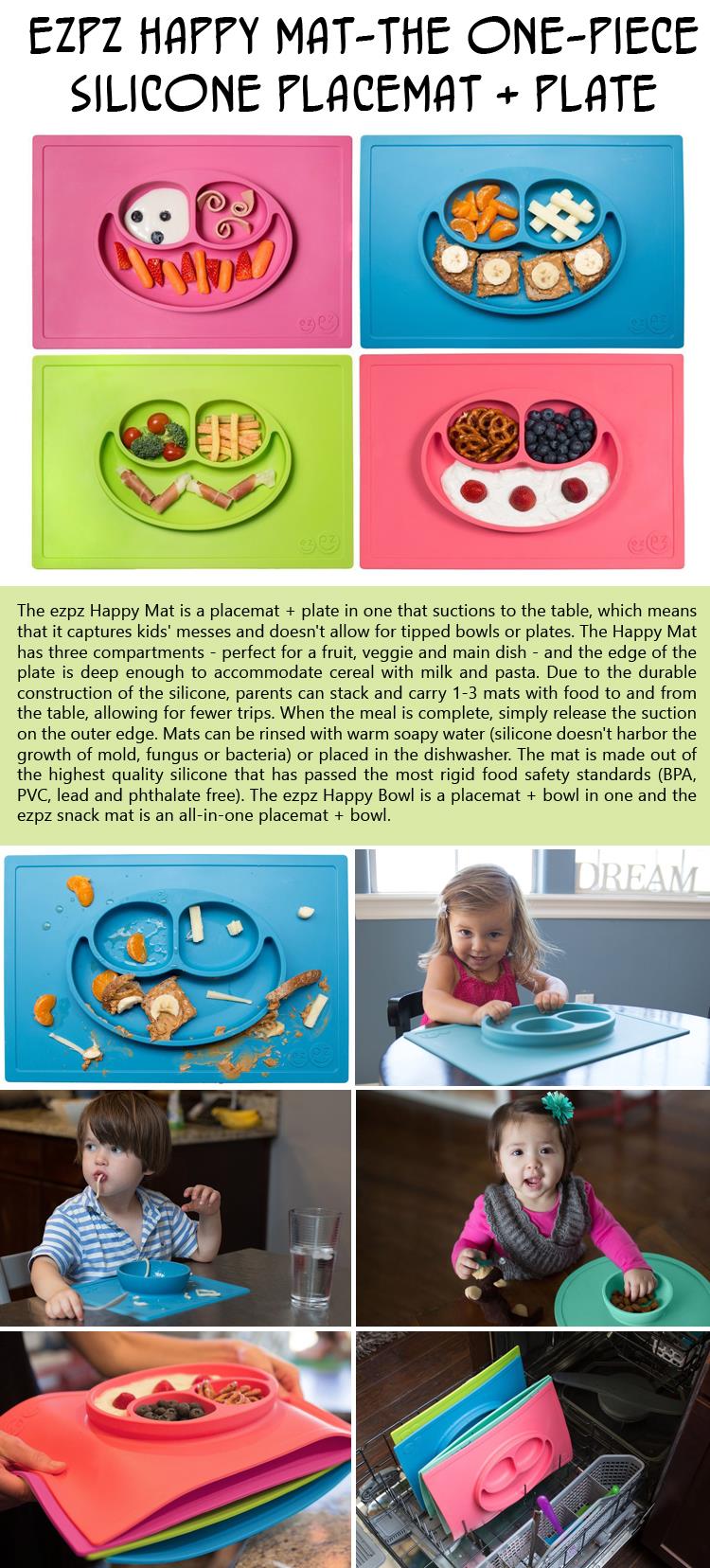 ezpz Happy Mat-The One-piece silicone placemat and plate