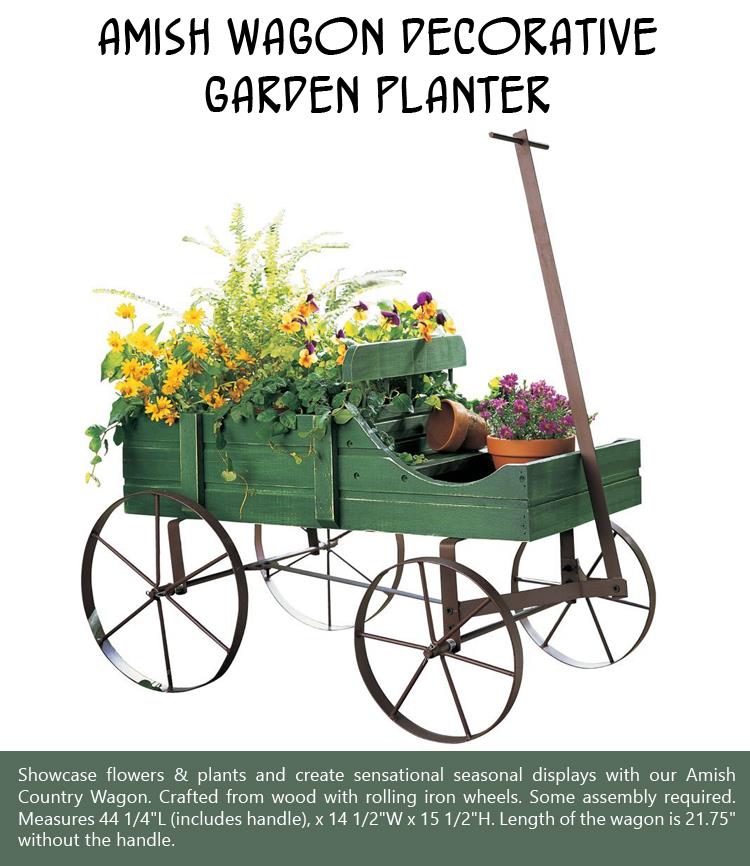 Amish Wagon Decorative Garden Planter