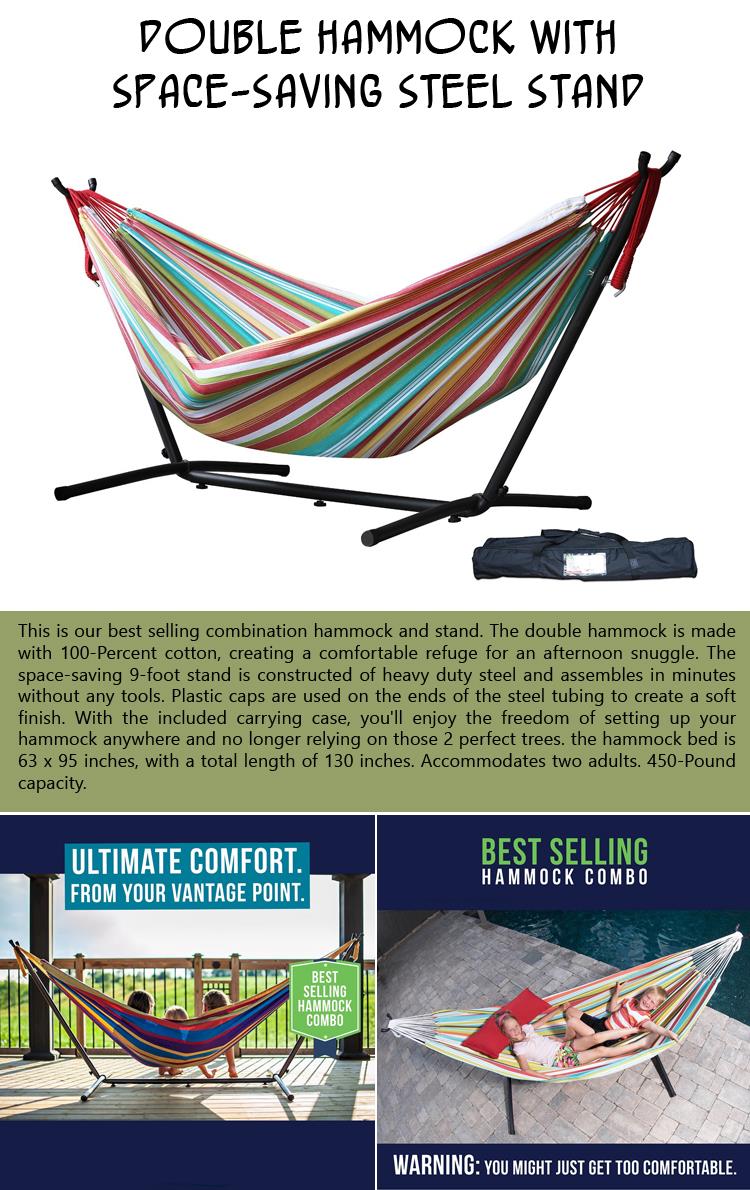 Double Hammock with Space-Saving Steel Stand