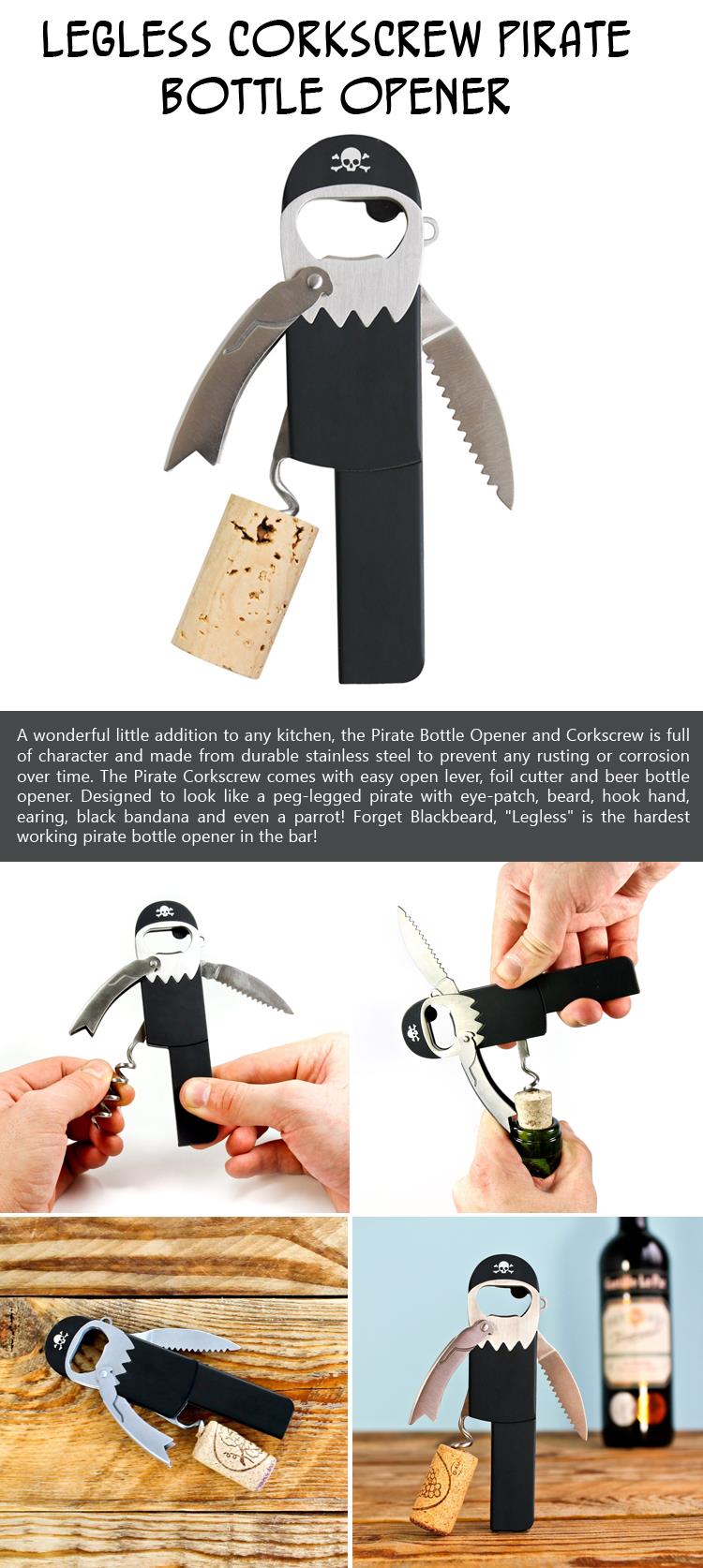 Legless Corkscrew Pirate Bottle Opener