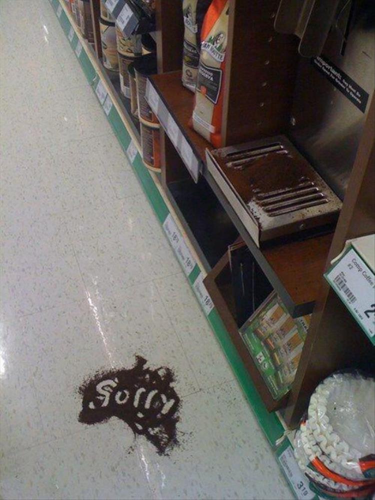 spilled coffee