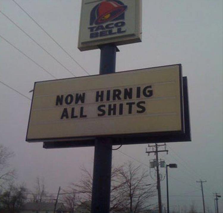 taco bell hiring sign.