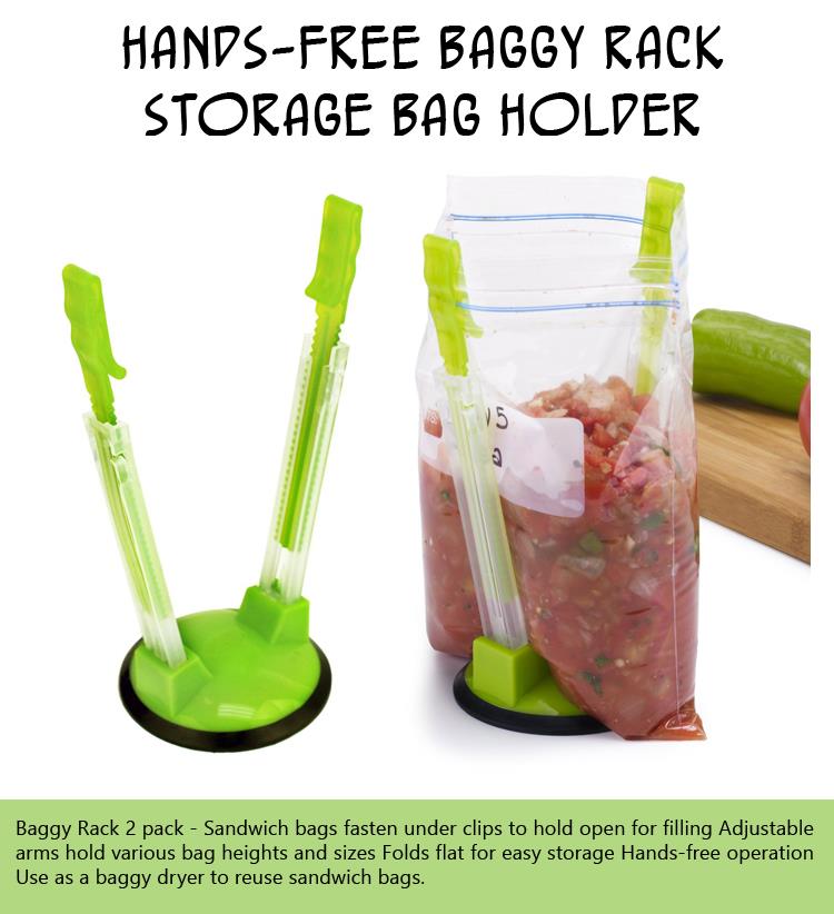Hands-Free Baggy Rack Storage Bag Holder