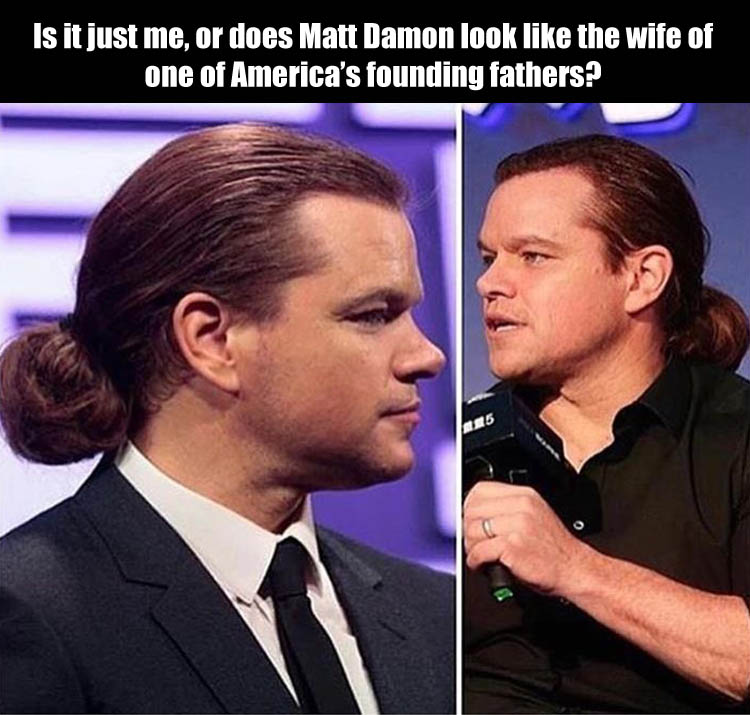 Matt Damon with long hair