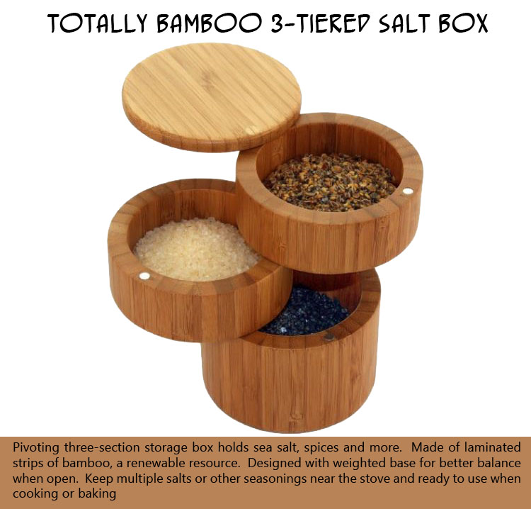Totally Bamboo 3 Tiered salt box