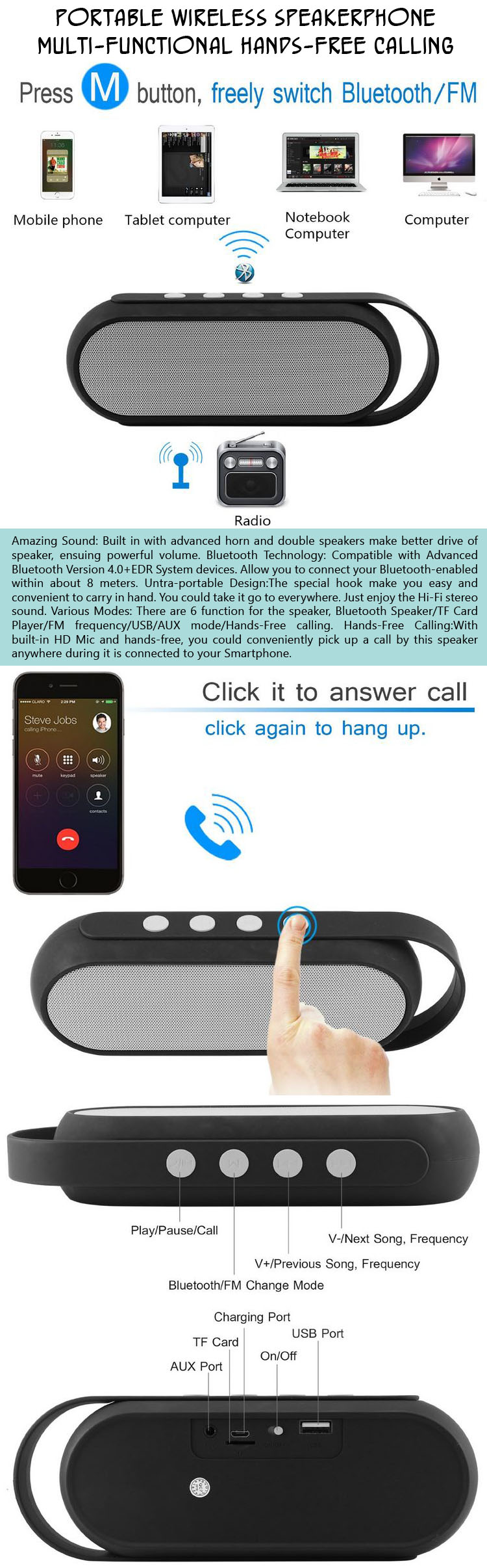 Wireless speaker phone