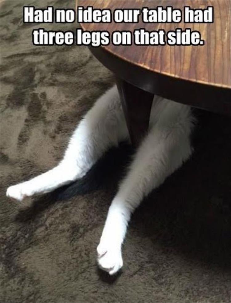 three legs on a table