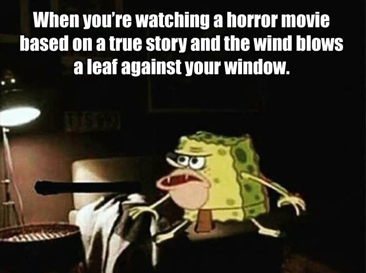 watching a horror movie