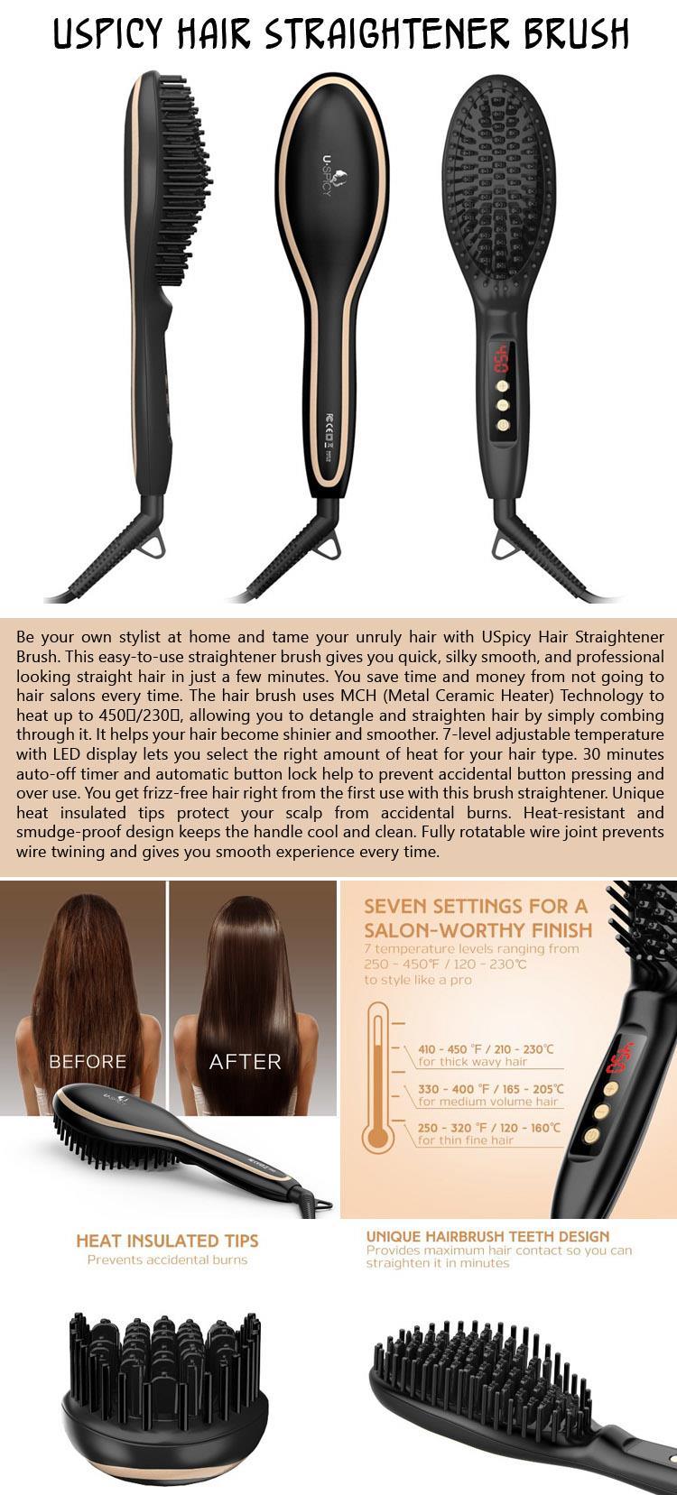 USpicy Hair Straightener Brush