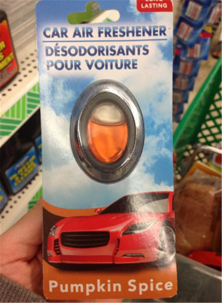 pumpkin spice car air freshener