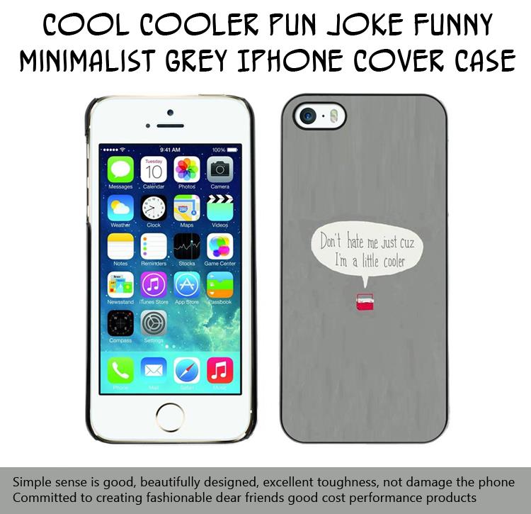 Cool Cooler Pun Joke Funny Minimalist Grey Iphone Cover Case