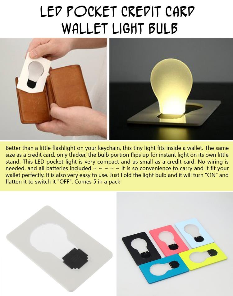 LED Pocket Credit Card Wallet Light Bulb