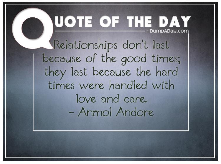 Relationships don't last because of the good times
