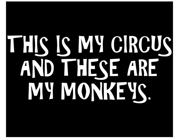 This Is My Circus And These Are My Monkeys