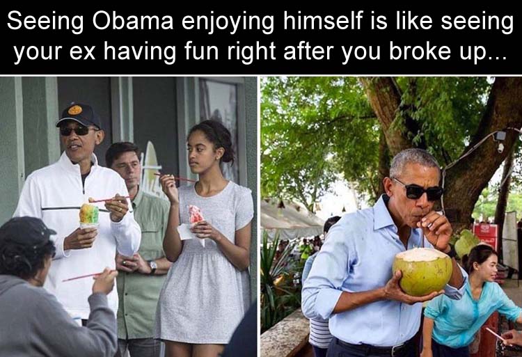 funny Obama having a good time