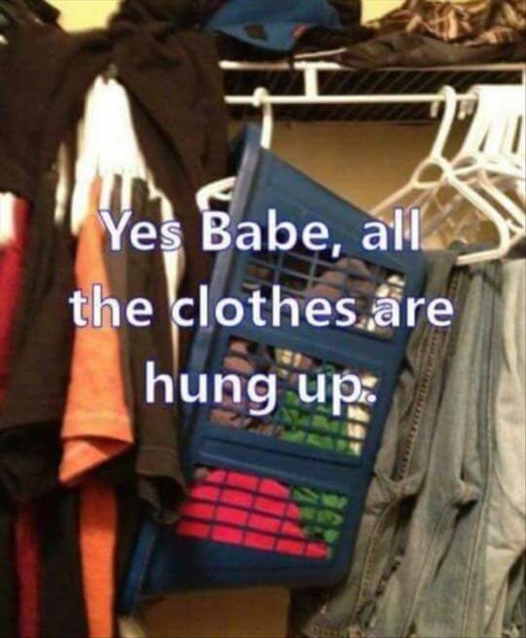 hang the clothes up