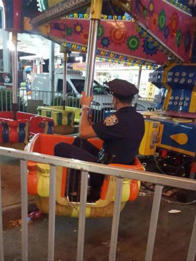policeman riding a ride
