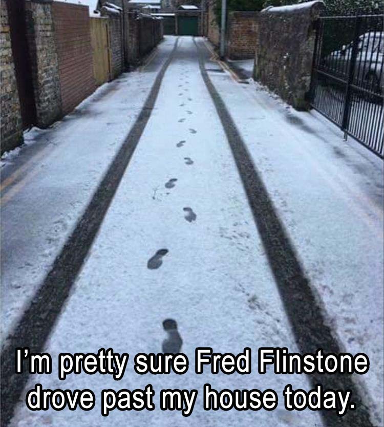 pretty sure the flinstones drove by my house today