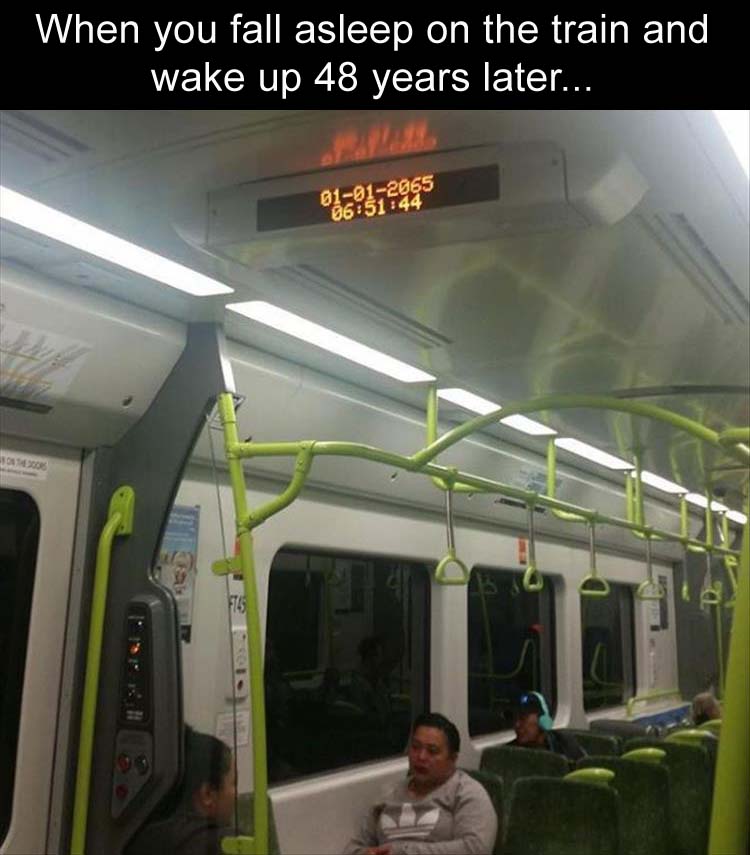 when you oversleep on the train