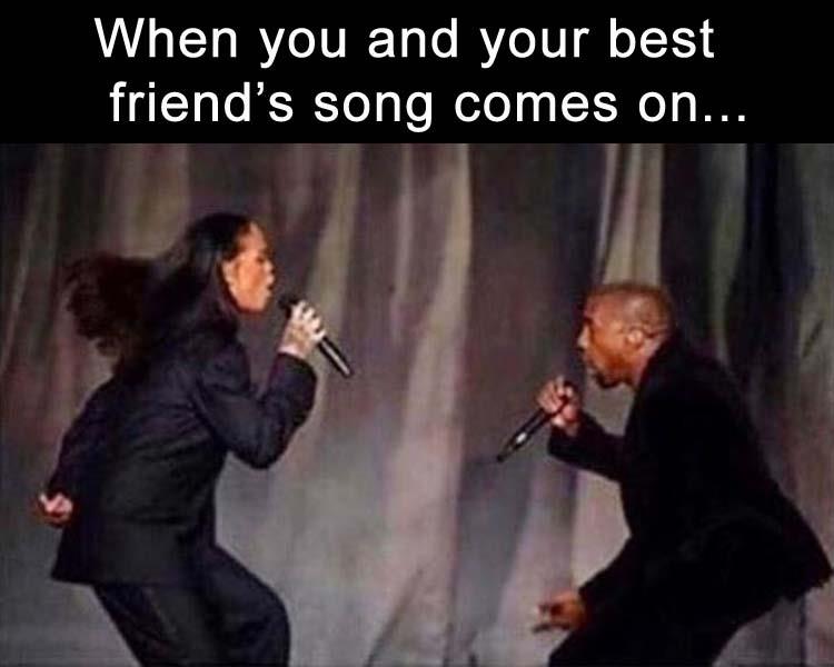 when your favorite song comes on