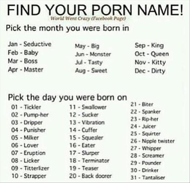 find your porn name - Dump A Day
