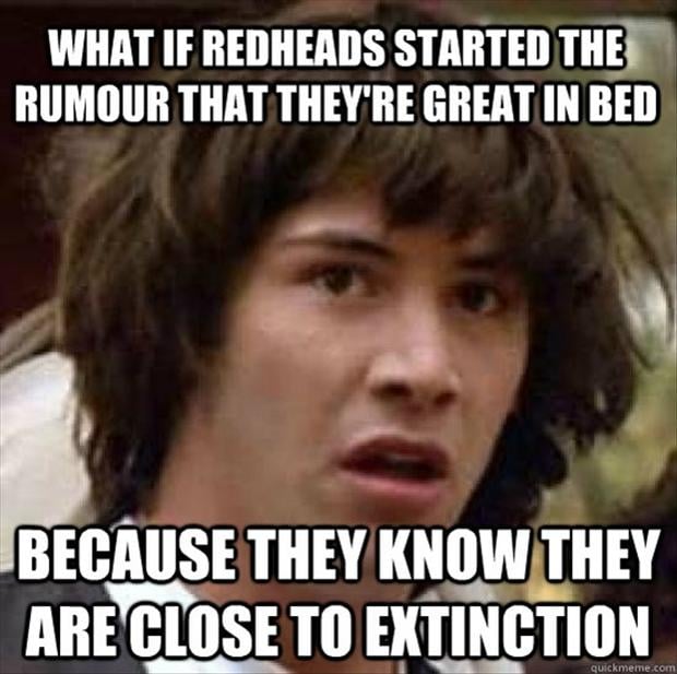 keanu reeves meme, funny redheads in bed.
