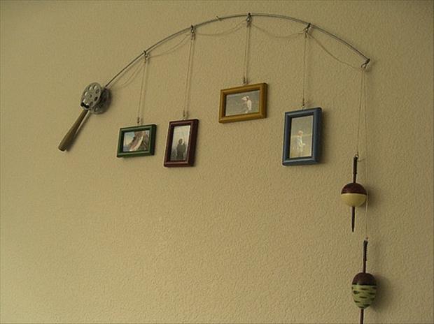 DIY Ideas- Fishing pole picture holder - Dump A Day