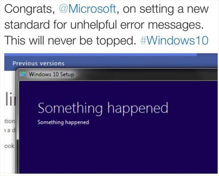 Win something. Something happened. Проблема с Майкрософт. Error message. Post Windows.
